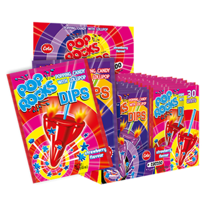 Pop Rocks Strawberry/Cola Tattoo Dip 18g - Tom's Confectionery Warehouse