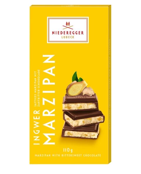 Niederegger 110g Marz. Choc. Bar Ginger Dk