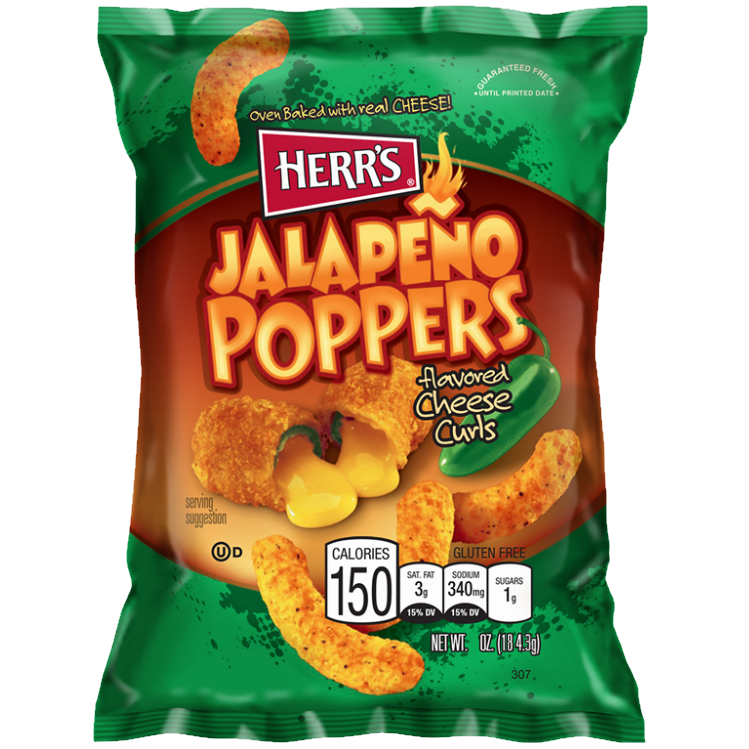 Herr’s Jalapeño Poppers Cheese Curls