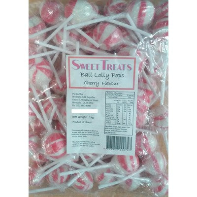 Sweet Treats Red Cherry Ball Pops 50pcs