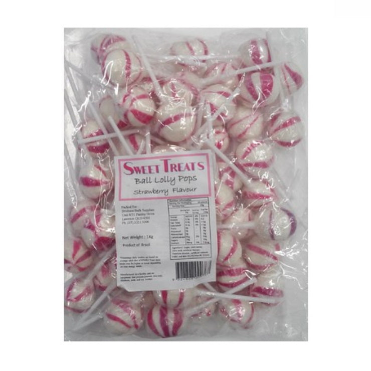 Sweet Treats Pink & White Ball Lollipops