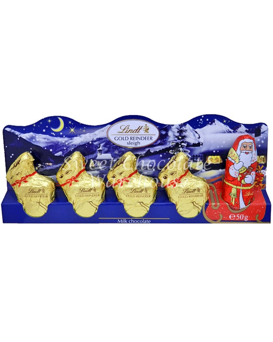 Lindt gold reindeer sleigh milk choc 50g