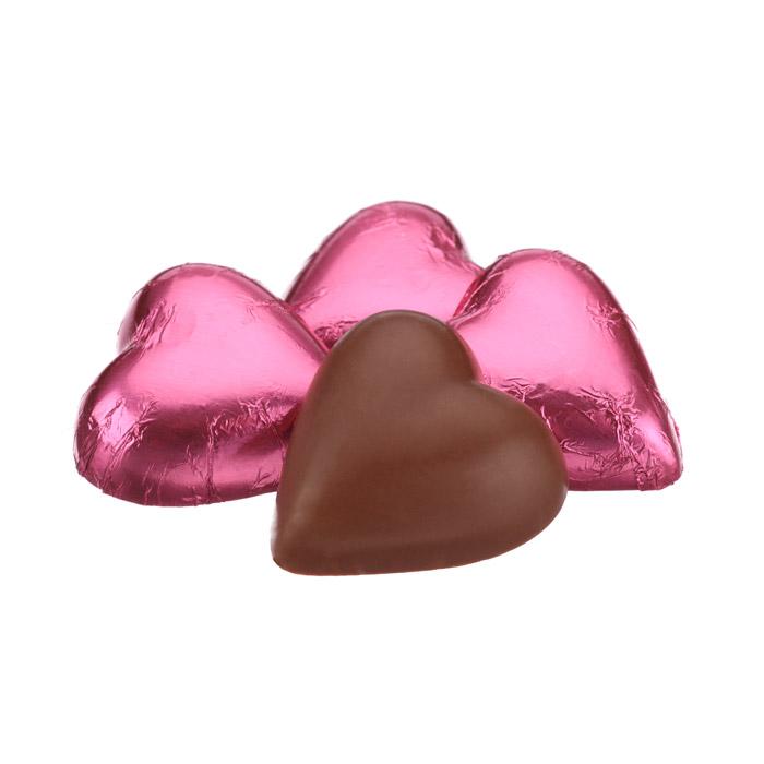 Sweet Oz Milk Chocolate Heart Pink Foil 25g