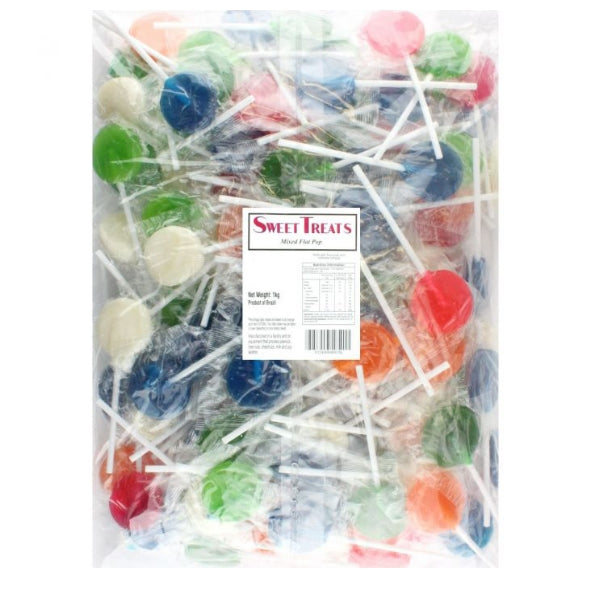 Sweet Treats Assorted Flat Lollipops 125pcs