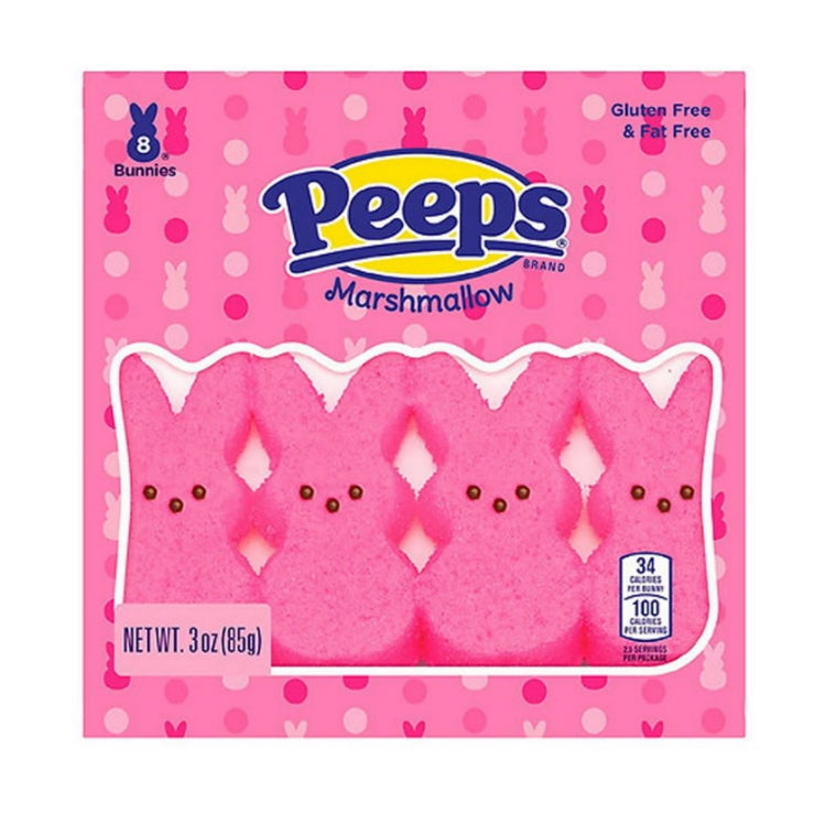 Peeps Pink Marshmallow Bunnies 8pc 85g