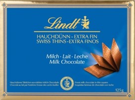 Lindt Swiss Milk Choc Thins Gift Box 125g