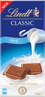 LINDT CLASSIC MILK BLOCK 125g