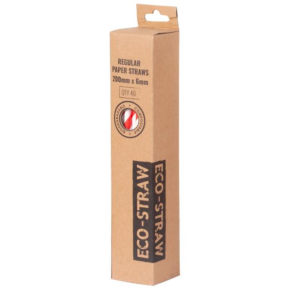 ECO-STRAW RETAIL PAPER STRAW - RED/WHITE - PACK 40