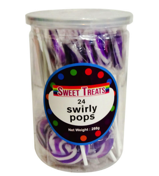Sweet Treats Purple Swirl Pops 24pcs