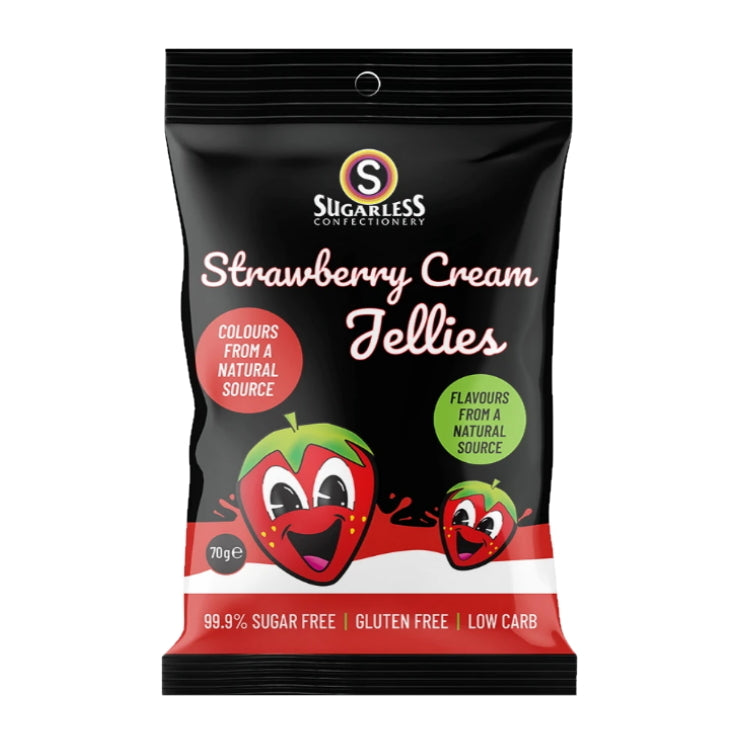 Sugarless Strawberry Cream Jellies Sugar Free Bag