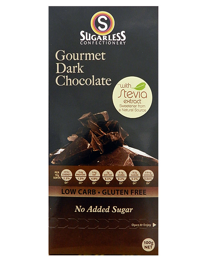 Sugarless Dark Gourmet Chocolate Stevia Block