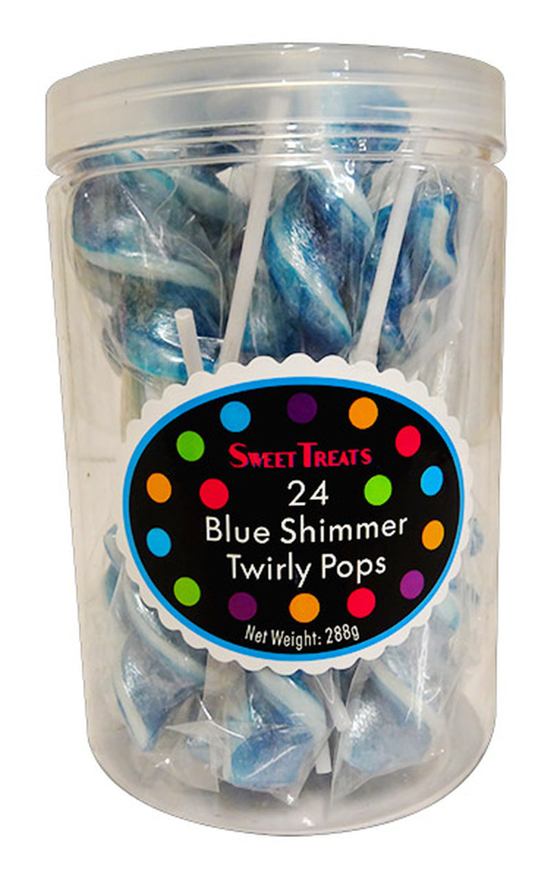 Sweet Treats Blue Shimmer Twirly Pops 24pcs