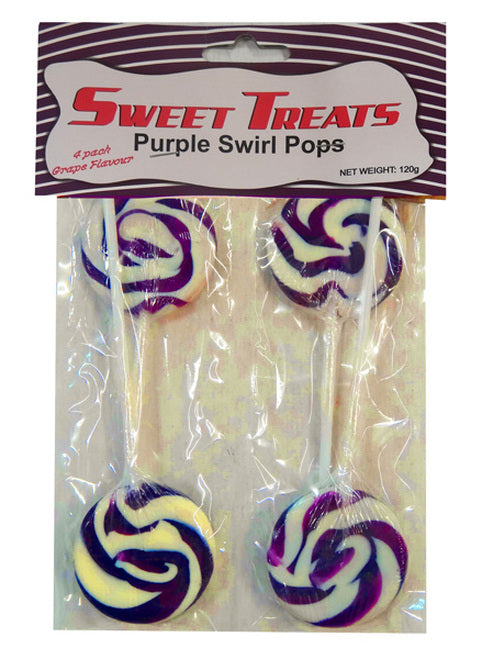 Sweet Treats 4 Pack Lollipops Purple Grape