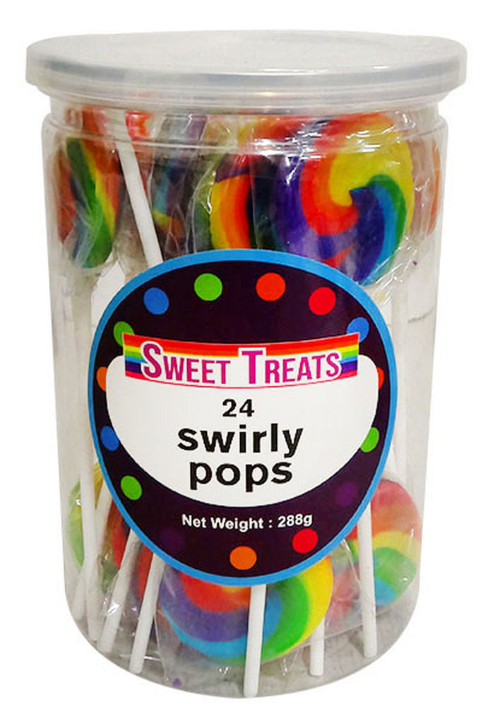 Sweet Treats Rainbow Swirly Pops 24pcs