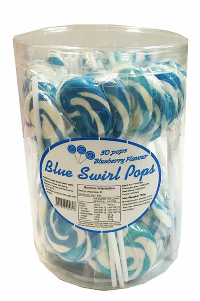 Sweet Treats Blue Blueberry Swirl Pops 50pcs
