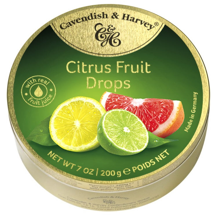 Cavendish & Harvey Citrus Fruit Drops Tin 200g