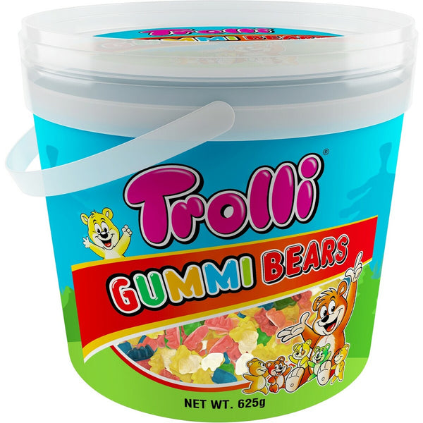 TROLLI 625G GUMMI BEARS BUCKET Tom's Confectionery Warehouse