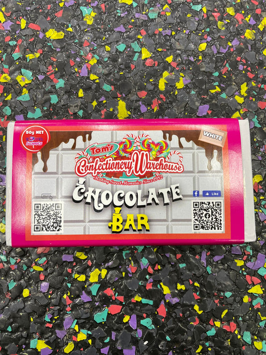TOM'S CHOCOLATE BAR - WHITE CHOCOLATE 50G