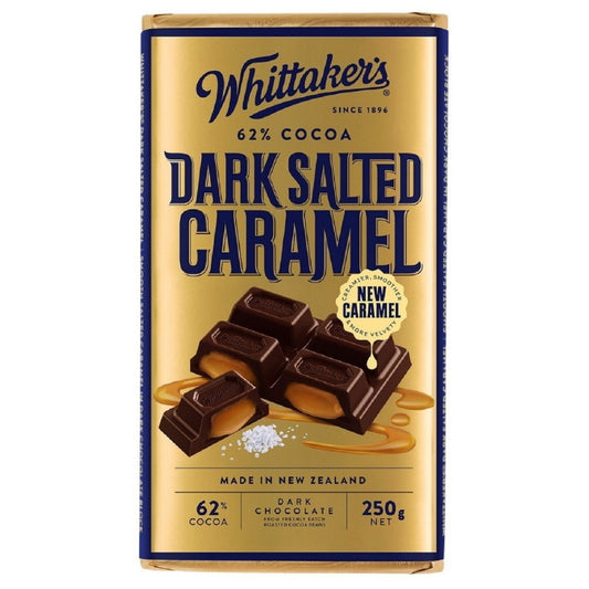 Whittakers Dark Salted Caramel 250g - Tom's Confectionery Warehouse