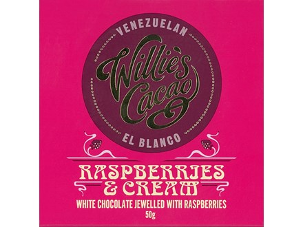 Willie's 50g Bar Venezuelan El Blanco Rasp. & Cr. Wh.