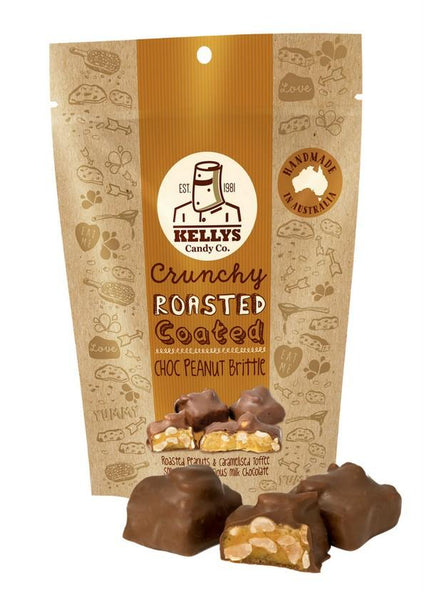 Kellys Choc Peanut Brittle 200g - Tom's Confectionery Warehouse
