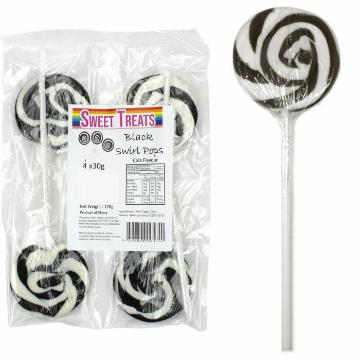 Sweet Treats 4 Pack Lollipops Black Cola