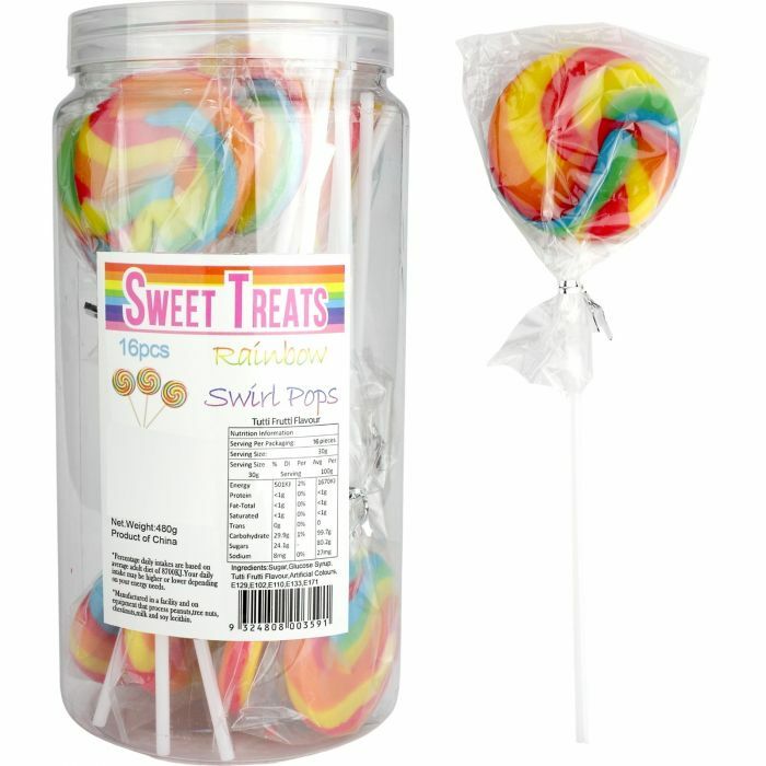 Sweet Treats Rainbow Swirl Pops 16pcs