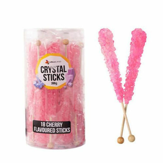Lolliland Crystal Sticks Hot Pink Cherry 396g