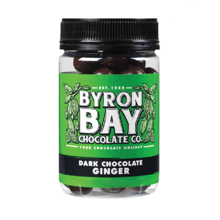 Byron Bay Chocolate Co. Dark Chocolate Ginger Jar