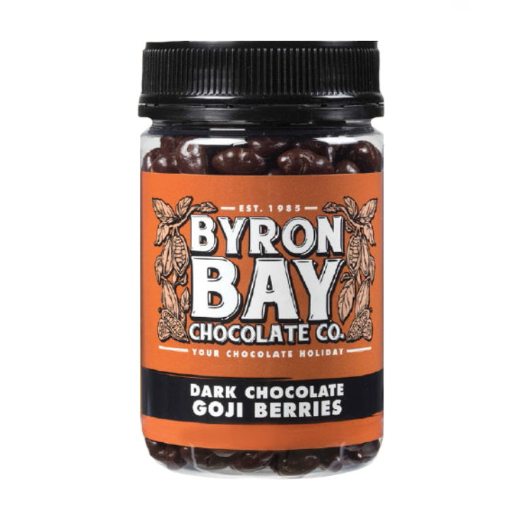 Byron Bay Chocolate Co. Dark Chocolate Goji Berries Jar