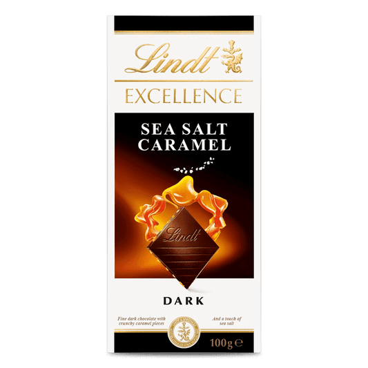 Lindt Excellence Dark Sea Salt Caramel 100g - Tom's Confectionery Warehouse