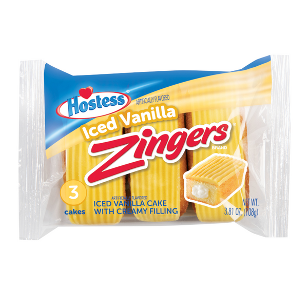 Hostess Zingers Ice Vanilla 3pk 108g Tom's Confectionery Warehouse