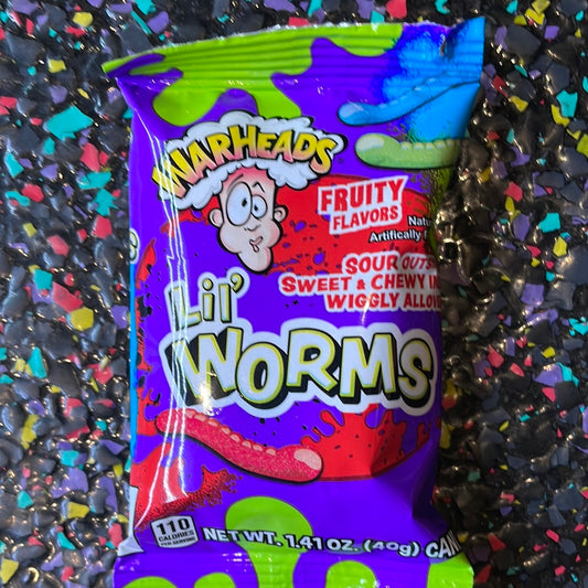 WARHEADS LIL WORMS SACHET 40G