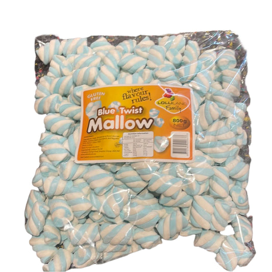 Lolliland Blue & White Twist Mallow 800g