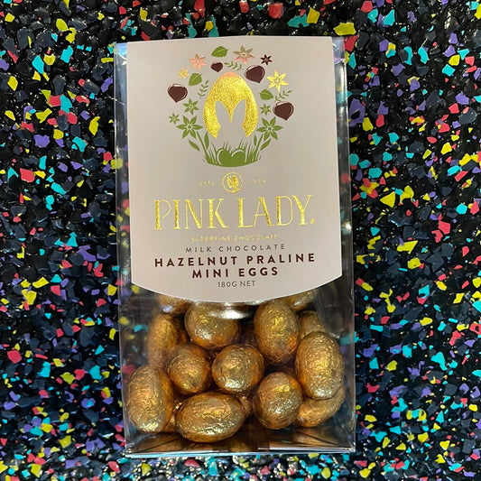 Pink Lady - milk chocolate hazelnut praline mini eggs 180g