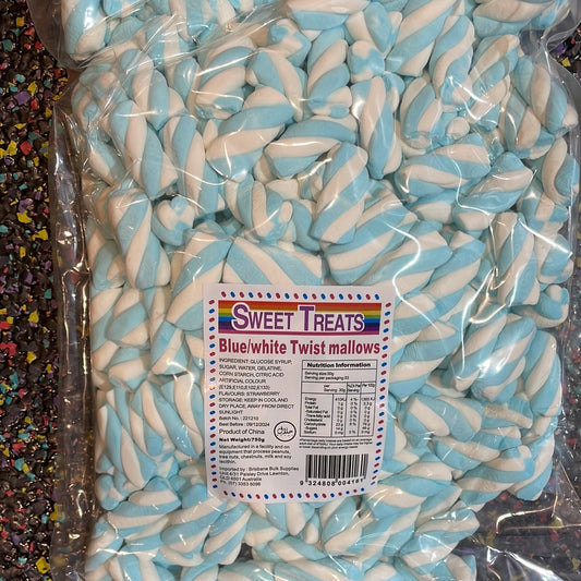 Sweet treats Blue & White Twist Marshmallows 750g