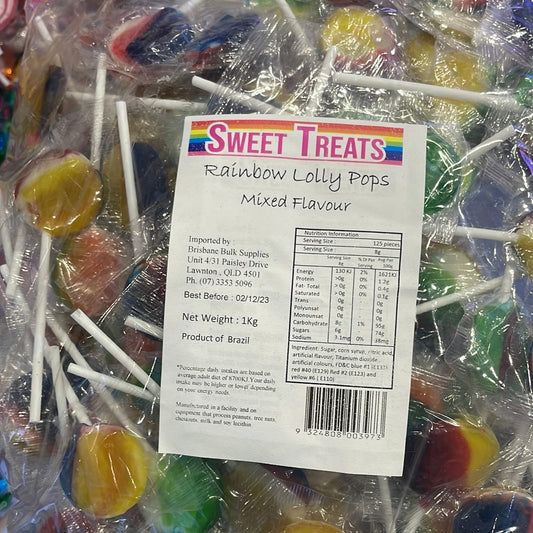 Sweet Treats Rainbow Lollipops 1kg (8g)