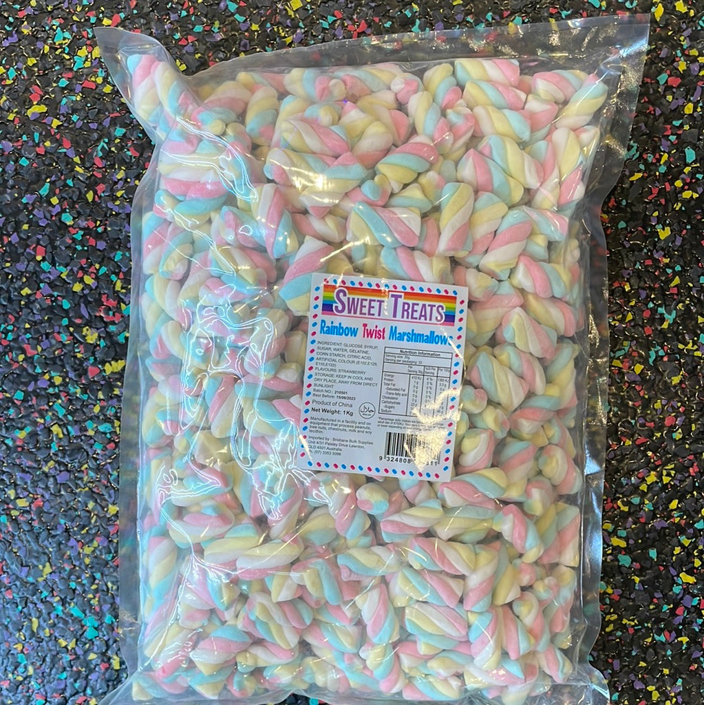 Rainbow Twist Marshmallows 1kg