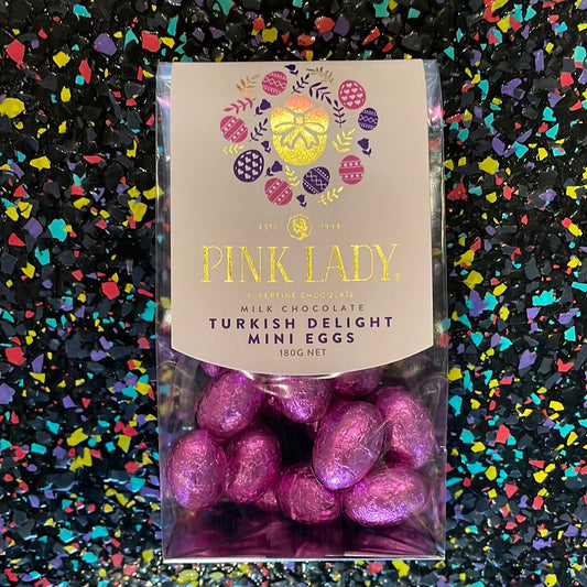 Pink Lady - milk chocolate Turkish delight mini eggs 180g