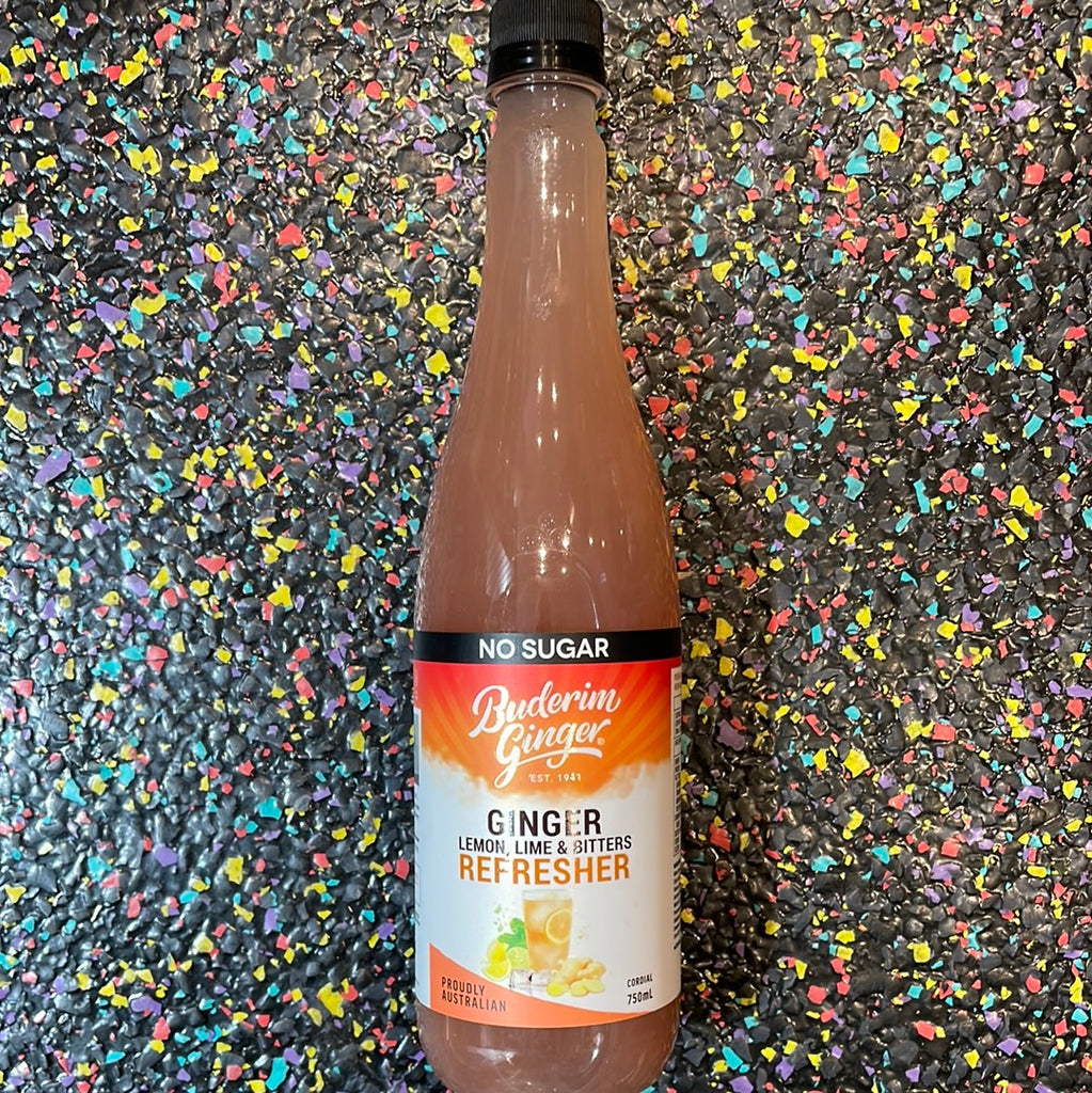 Buderim Ginger NO SUGAR Ginger, lemon, lime & bitters Refresher (7 Tom's Confectionery