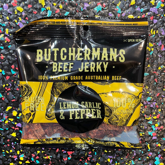 Butchermans Beef Jerky - Lemon, Garlic & Pepper 40g