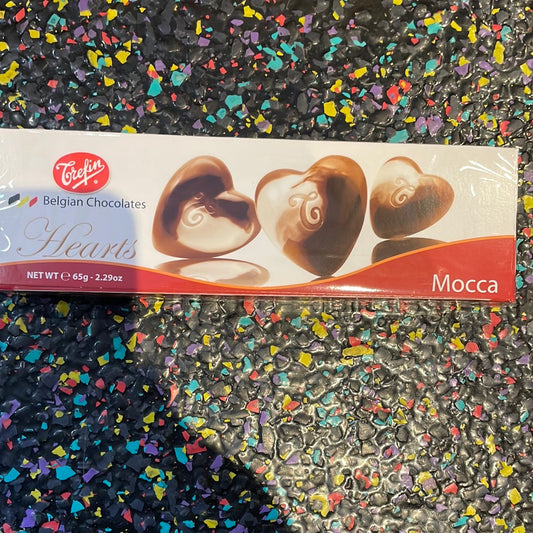 Choc. Hearts w/Coffee Cream Mk 65g