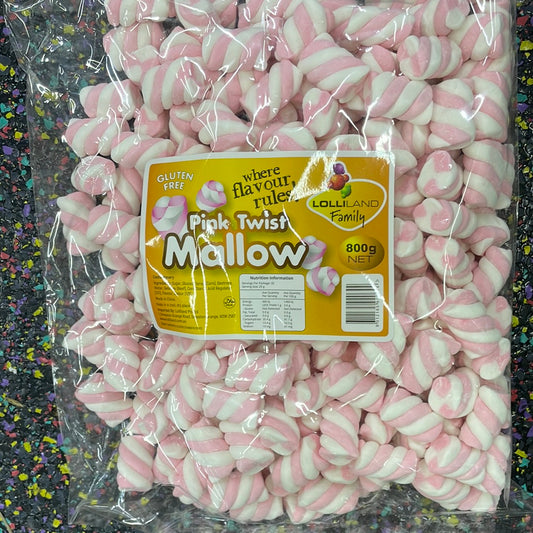 Lolliland Pink&White Twist Mallow 800g