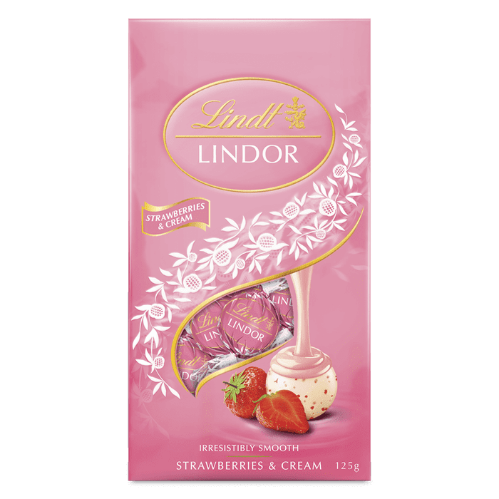Lindt Lindor Strawberries & Cream Bag 125g