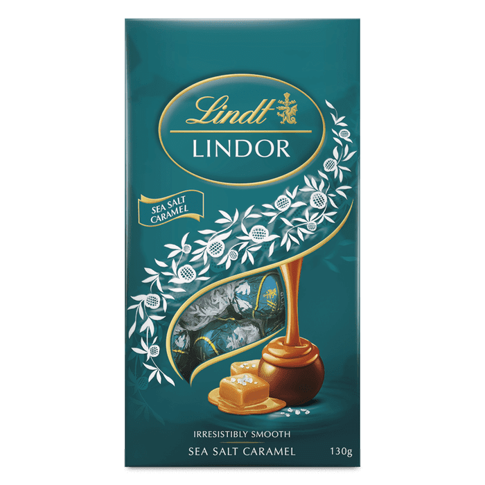 LINDT SEA SALT CARAMEL 130G Tom's Confectionery Warehouse