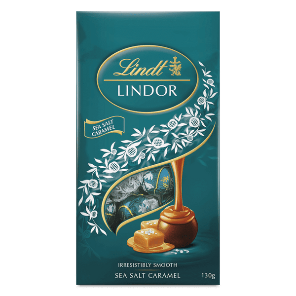 LINDT SEA SALT CARAMEL 130G Tom's Confectionery Warehouse