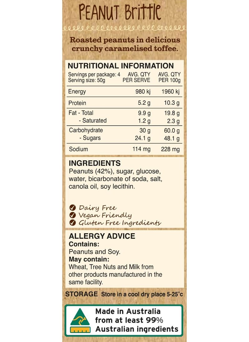 Kellys Peanut Brittle 3kg - Tom's Confectionery Warehouse