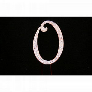 Cake Topper "0" Rose Gold Diamante