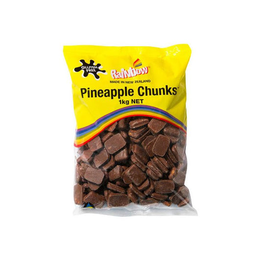 Rainbow Pineapple Chunks 1kg - Tom's Confectionery Warehouse