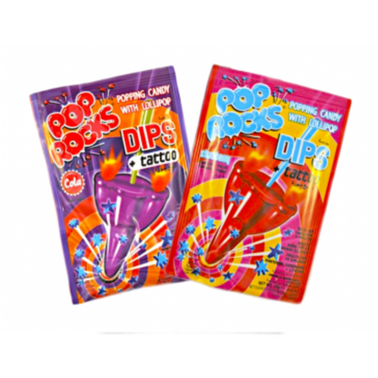 Pop Rocks Strawberry/Cola Tattoo Dip 18g - Tom's Confectionery Warehouse